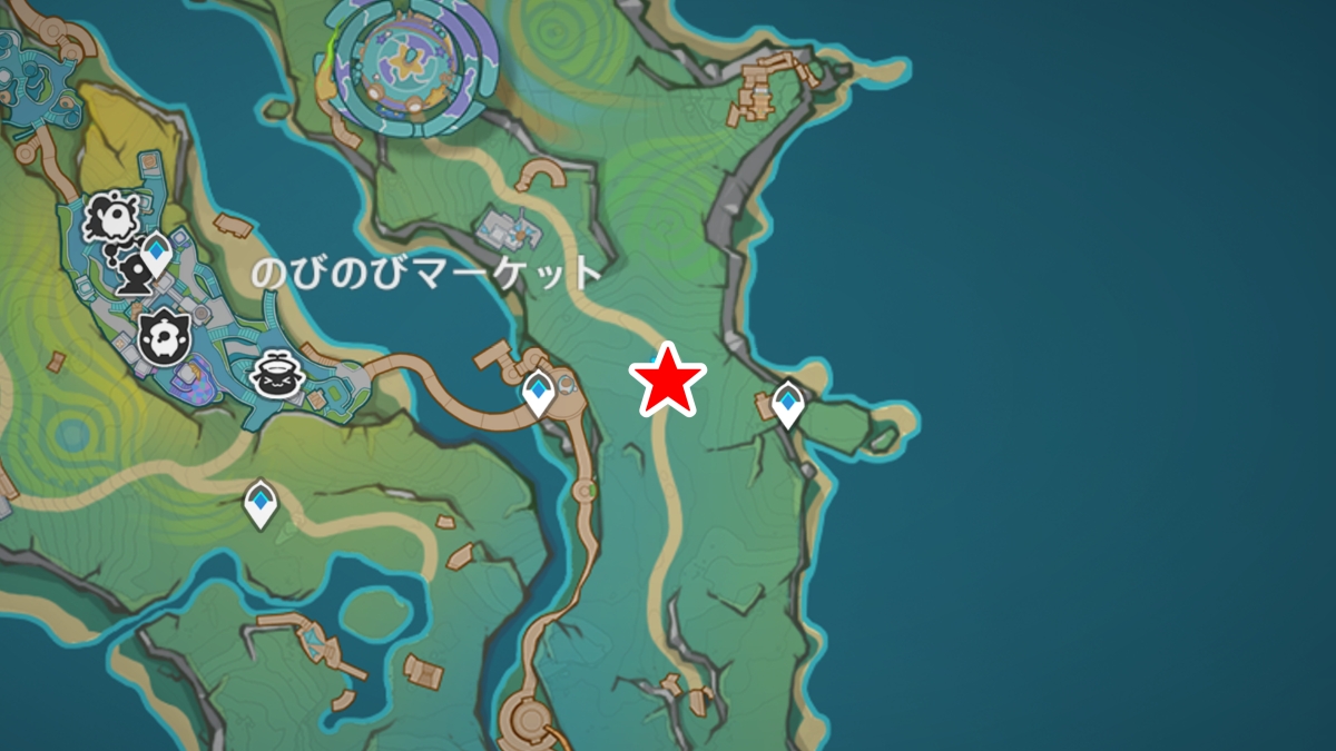 のびのびリゾートの「隠し宝箱」の場所