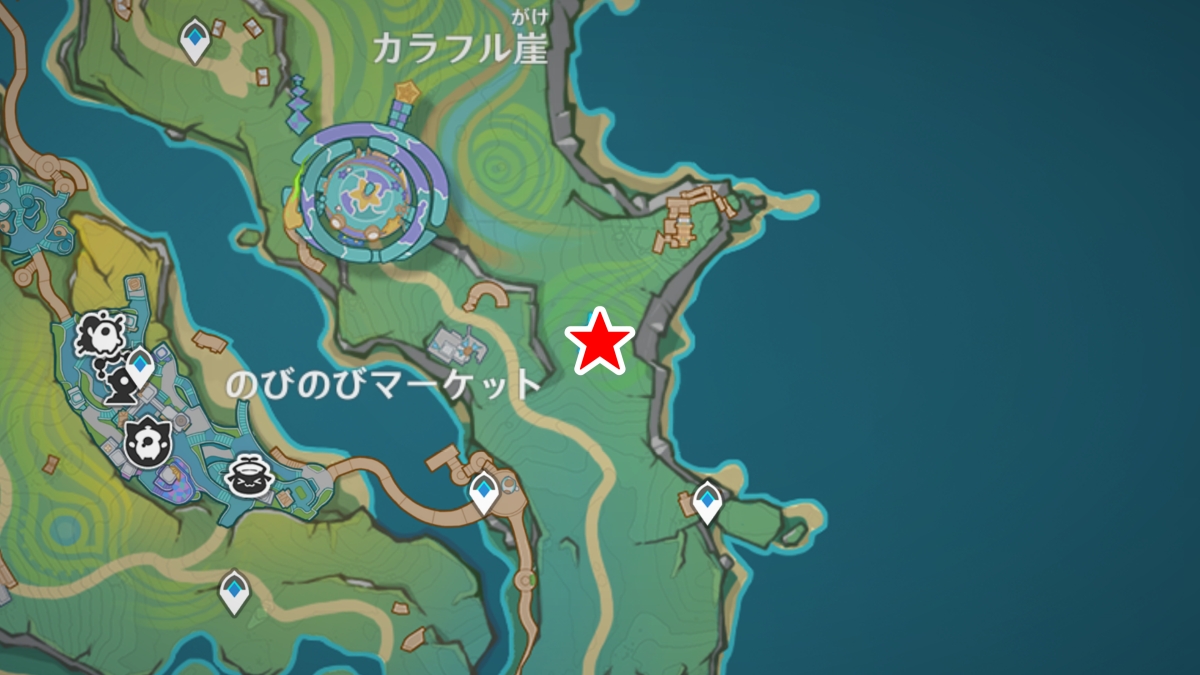 のびのびリゾートの「隠し宝箱」の場所