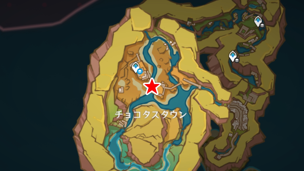のびのびリゾートの「炎神の瞳」の場所
