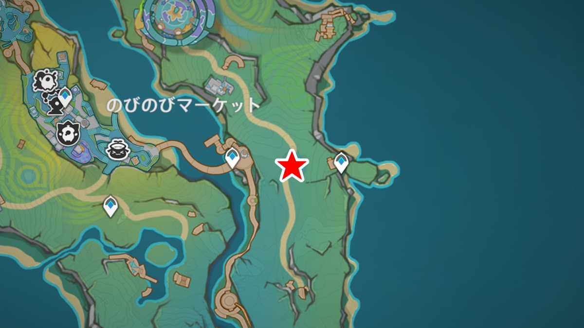 のびのびリゾートの「炎神の瞳」の場所