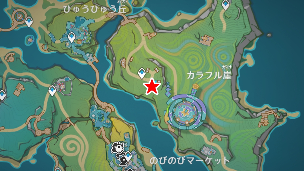 のびのびリゾートの「幻写霊」の場所