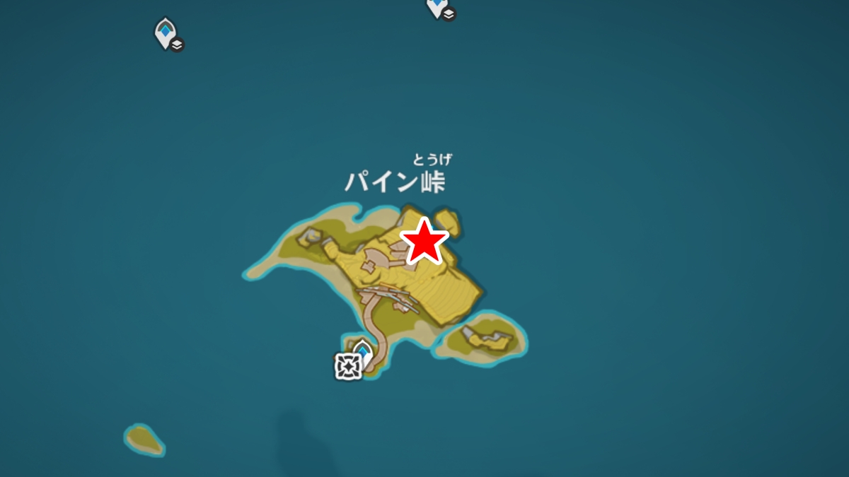 のびのびリゾートの「炎神の瞳」の場所