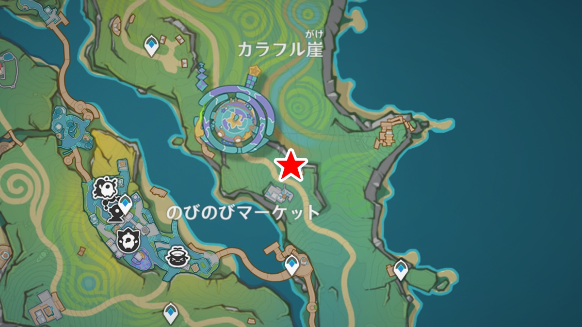のびのびリゾートの「幻写霊」の場所