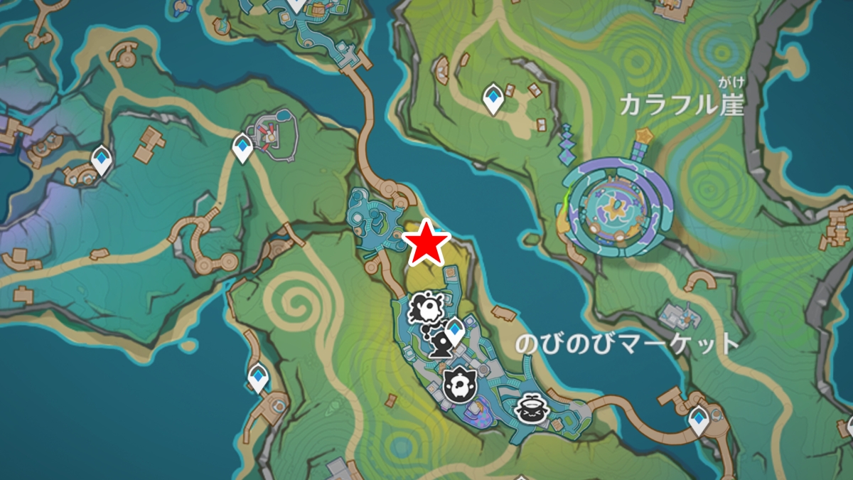 のびのびリゾートの「隠し宝箱」の場所